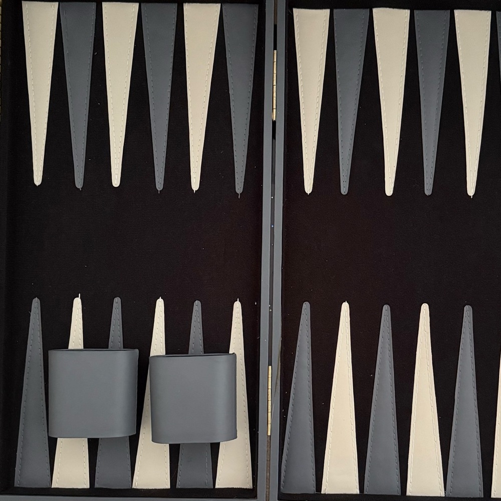 Black and Cream Backgammon Set